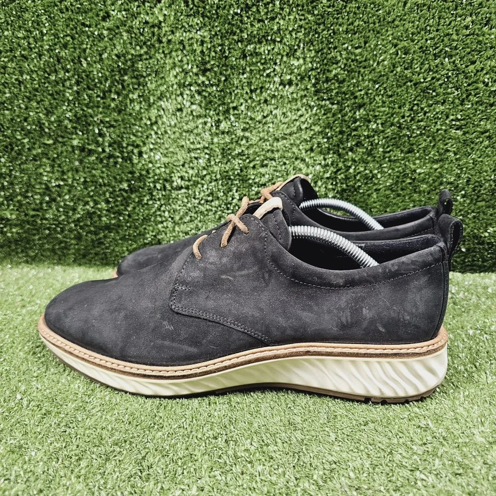 ECCO ST.1 Hybrid Black Nubuck Leather Derby Casual Sneakers Mens 43 US Size 9